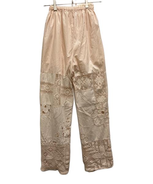 MALION VINTAGE（マリオンヴィンテージ）MALION VINTAGE (マリオンヴィンテージ) レースデザインパンツ ピンク サイズ:Fの古着・服飾アイテム