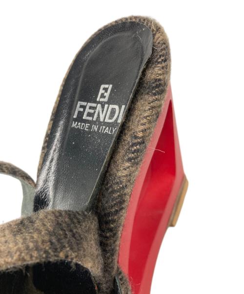 FENDI（フェンディ）FENDI (フェンディ) ズッカ柄厚底サンダル ブラウン サイズ:7 1/2の古着・服飾アイテム