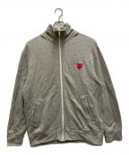 PLAY COMME des GARCONSプレイコムデギャルソン）の古着「ハートロゴスウェットジャケット」｜グレー