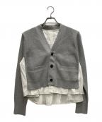 sacaiサカイ）の古着「Cotton Poplin x Cotton Knit Cardigan」｜グレー