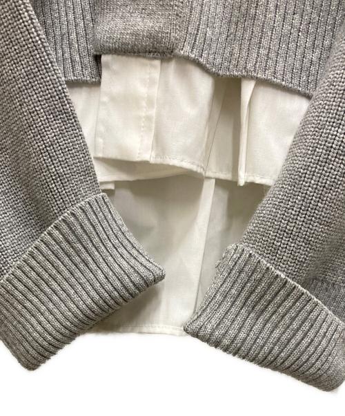 sacai（サカイ）sacai (サカイ) Cotton Poplin x Cotton Knit Cardigan グレー サイズ:2の古着・服飾アイテム