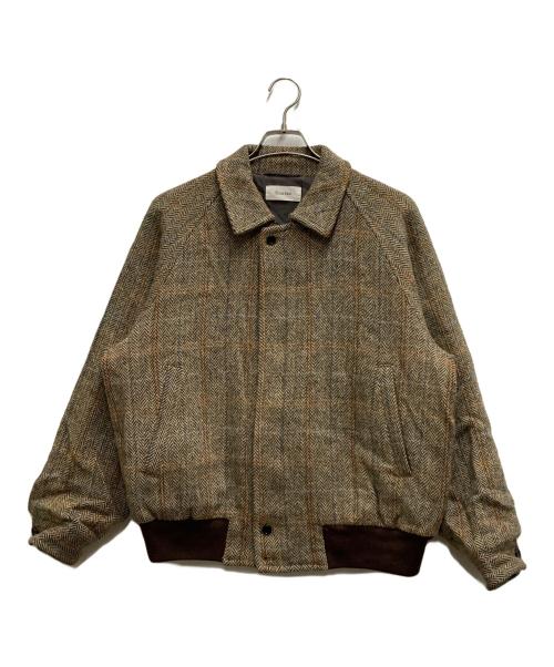 Ernie Palo（アーニーパロ）Ernie Palo (アーニーパロ) Tweed Harrington Jacket ブラウン サイズ:46の古着・服飾アイテム