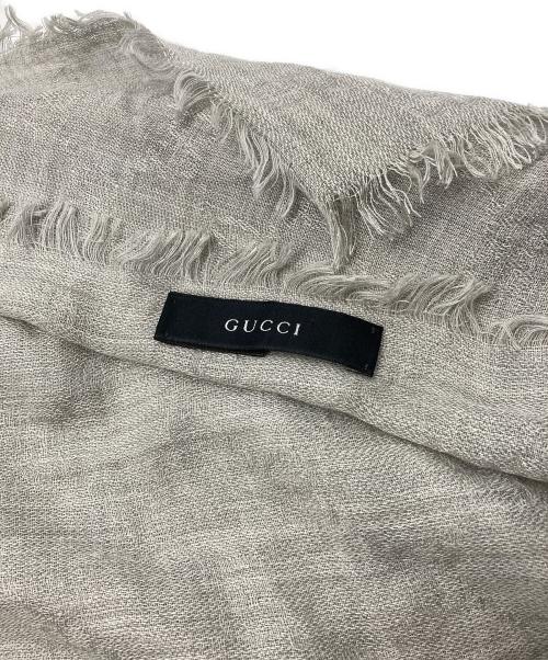 GUCCI（グッチ）GUCCI (グッチ) GG柄ストール グレーの古着・服飾アイテム