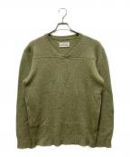 Maison Margielaメゾンマルジェラ）の古着「Vネックメランジニット」｜グリーン