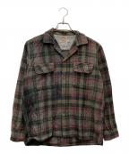 EASTCHESTERイーストチェスター）の古着「60`Sウールチェックオープンカラーシャツ」｜グレー