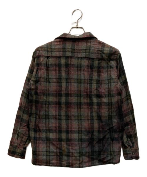 EASTCHESTER（イーストチェスター）EASTCHESTER (イーストチェスター) 60`Sウールチェックオープンカラーシャツ グレー サイズ:Mの古着・服飾アイテム