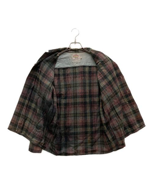 EASTCHESTER（イーストチェスター）EASTCHESTER (イーストチェスター) 60`Sウールチェックオープンカラーシャツ グレー サイズ:Mの古着・服飾アイテム