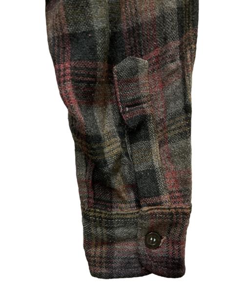 EASTCHESTER（イーストチェスター）EASTCHESTER (イーストチェスター) 60`Sウールチェックオープンカラーシャツ グレー サイズ:Mの古着・服飾アイテム