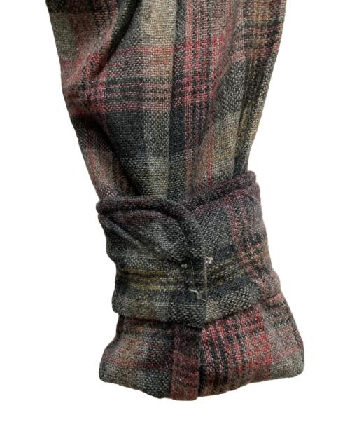 EASTCHESTER（イーストチェスター）EASTCHESTER (イーストチェスター) 60`Sウールチェックオープンカラーシャツ グレー サイズ:Mの古着・服飾アイテム