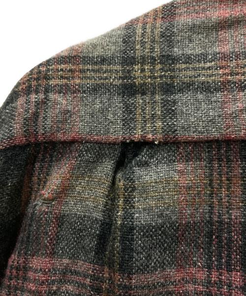 EASTCHESTER（イーストチェスター）EASTCHESTER (イーストチェスター) 60`Sウールチェックオープンカラーシャツ グレー サイズ:Mの古着・服飾アイテム