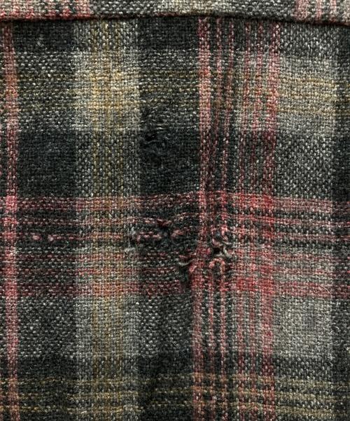 EASTCHESTER（イーストチェスター）EASTCHESTER (イーストチェスター) 60`Sウールチェックオープンカラーシャツ グレー サイズ:Mの古着・服飾アイテム