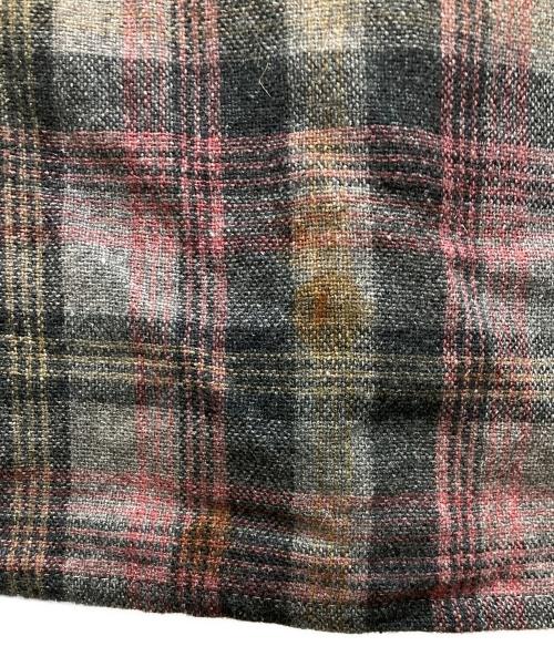 EASTCHESTER（イーストチェスター）EASTCHESTER (イーストチェスター) 60`Sウールチェックオープンカラーシャツ グレー サイズ:Mの古着・服飾アイテム