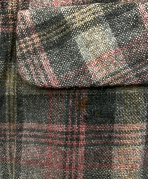 EASTCHESTER（イーストチェスター）EASTCHESTER (イーストチェスター) 60`Sウールチェックオープンカラーシャツ グレー サイズ:Mの古着・服飾アイテム