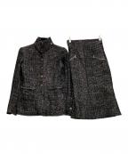 CHANELシャネル）の古着「ココボタンツイードセットアップ」｜ブラック