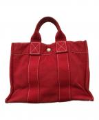 HERMESエルメス）の古着「キャンバスハンドバッグ」｜レッド