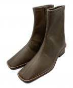 TODAYFULトゥデイフル）の古着「Stretch Leather Boots」｜モスグリーン