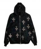 Unknown londonアンノウンロンドン）の古着「ラインストーンパーカー」｜ブラック