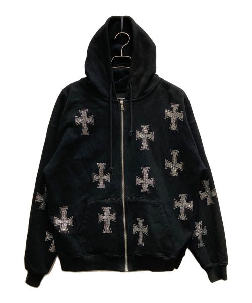 Unknown london（アンノウンロンドン）UNKNOWN LONDON (アンノウンロンドン) ラインストーンパーカー ブラック サイズ:Ⅼの古着・服飾アイテム