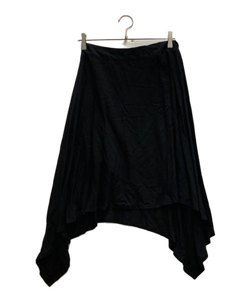Yohji Yamamoto FEMME（ヨウジヤマモトファム）Yohji Yamamoto Femme (ヨウジヤマモトファム) レーヨンスカート ブラック サイズ:1の古着・服飾アイテム