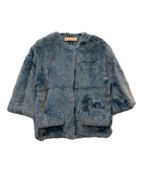 MARNI（マルニ）MARNI (マルニ) ラビットファーブルゾン ブルー サイズ:38の古着・服飾アイテム
