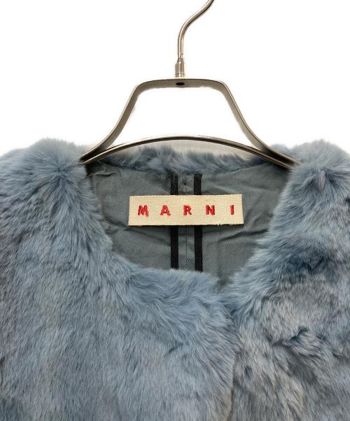 MARNI（マルニ）MARNI (マルニ) ラビットファーブルゾン ブルー サイズ:38の古着・服飾アイテム