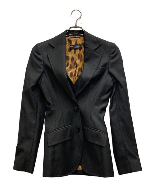 DOLCE & GABBANA（ドルチェ＆ガッバーナ）DOLCE & GABBANA (ドルチェ＆ガッバーナ) ベストレイヤードデザインセットアップスーツ グレー サイズ:36の古着・服飾アイテム