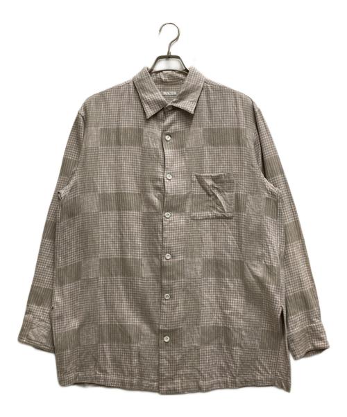 SOWBOW（ソウボウ）SOWBOW (ソウボウ) コットンネルチェックシャツ ベージュ サイズ:3の古着・服飾アイテム