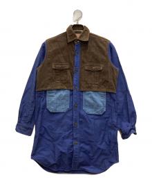 JUNYA WATANABE MAN PINK（ジュンヤワタナベマン ピンク）の古着「コーデュロイ切替ロングシャツ」｜インディゴ