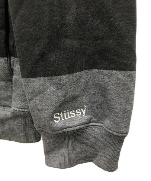 stussy（ステューシー）stussy (ステューシー) 90`Sボーダージップフーディ グレー サイズ:Lの古着・服飾アイテム