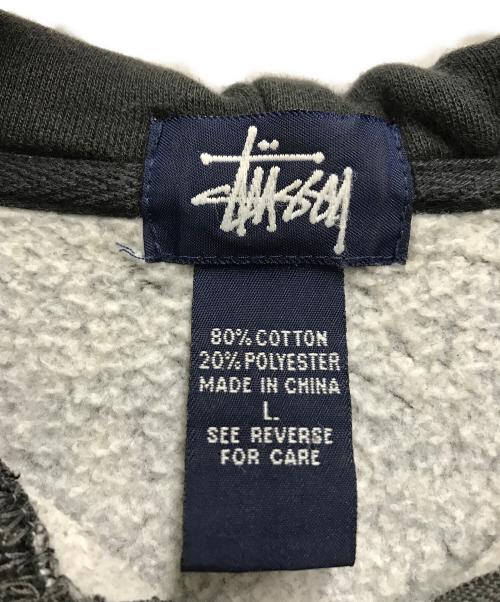 stussy（ステューシー）stussy (ステューシー) 90`Sボーダージップフーディ グレー サイズ:Lの古着・服飾アイテム