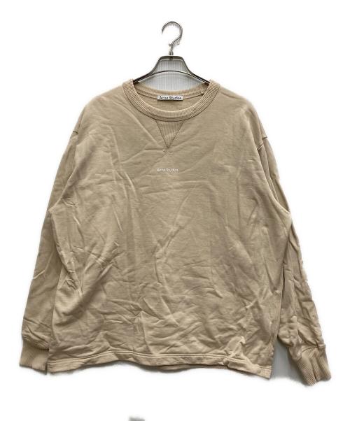 Acne studios（アクネ ストゥディオス）ACNE STUDIOS (アクネ ストゥディオス) スタンプロゴセーター ベージュ サイズ:Ⅿの古着・服飾アイテム