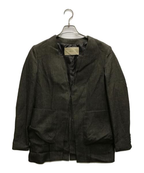 Hella（ヘラ）HELLA (ヘラ) collarless desgin jacket ブラウン サイズ:FREEの古着・服飾アイテム