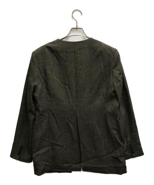Hella（ヘラ）HELLA (ヘラ) collarless desgin jacket ブラウン サイズ:FREEの古着・服飾アイテム