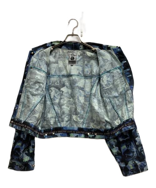 GAULTIER JEANS（ゴルチエジーンズ）GAULTIER JEANS (ゴルチエジーンズ) 総柄ジャケット ブルー サイズ:46の古着・服飾アイテム