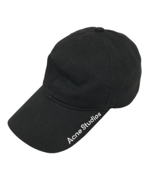 Acne studios（アクネ ストゥディオス）ACNE STUDIOS (アクネ ストゥディオス) ツイルロゴキャップ ブラックの古着・服飾アイテム