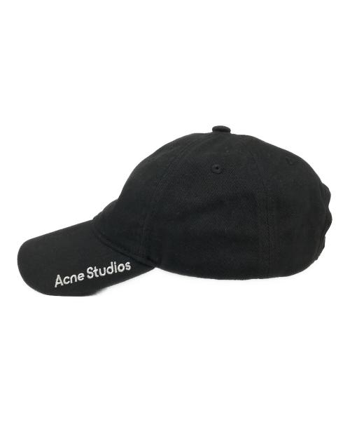 Acne studios（アクネ ストゥディオス）ACNE STUDIOS (アクネ ストゥディオス) ツイルロゴキャップ ブラックの古着・服飾アイテム