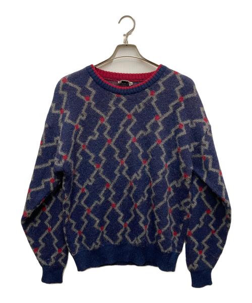 Yves Saint Laurent（イヴサンローラン）Yves Saint Laurent (イヴサンローラン) 90's マルチデザインニット ネイビー サイズ:Mの古着・服飾アイテム