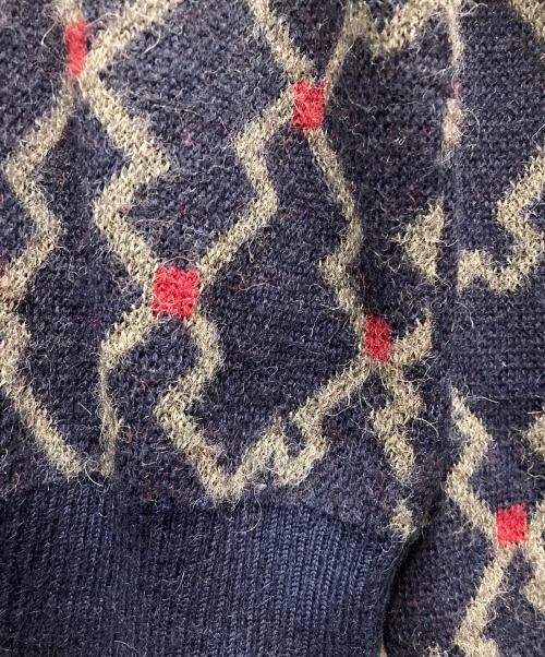 Yves Saint Laurent（イヴサンローラン）Yves Saint Laurent (イヴサンローラン) 90's マルチデザインニット ネイビー サイズ:Mの古着・服飾アイテム