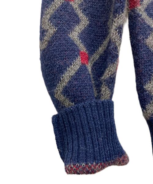 Yves Saint Laurent（イヴサンローラン）Yves Saint Laurent (イヴサンローラン) 90's マルチデザインニット ネイビー サイズ:Mの古着・服飾アイテム