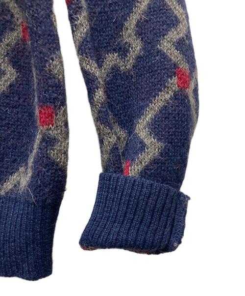 Yves Saint Laurent（イヴサンローラン）Yves Saint Laurent (イヴサンローラン) 90's マルチデザインニット ネイビー サイズ:Mの古着・服飾アイテム