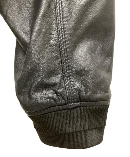 DIESEL（ディーゼル）DIESEL (ディーゼル) シープレザーフーデッドジャケット ブラック サイズ:Lの古着・服飾アイテム