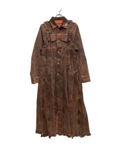 Maison MIHARA YASUHIRO（メゾン ミハラ ヤスヒロ）Maison MIHARA YASUHIRO (メゾン ミハラ ヤスヒロ) 製品染めデニムコート グレー×オレンジ サイズ:freeの古着・服飾アイテム