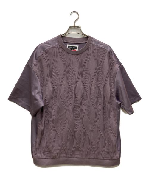 MAISON SPECIAL（メゾンスペシャル）MAISON SPECIAL (メゾンスペシャル) Blister Combination Prime-Over Crew Neck T-Shirt パープル サイズ:1の古着・服飾アイテム
