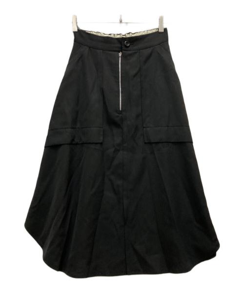 Ujoh（ウジョー）UJOH (ウジョー) ウールツイルドッキングフレアスカート ブラック サイズ:1の古着・服飾アイテム