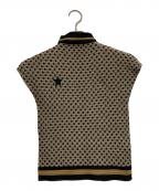 me ISSEY MIYAKEミーイッセイ ミヤケ）の古着「スター柄ノースリーブプリーツカットソー」｜ベージュ