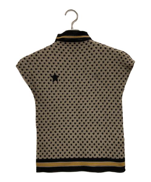 me ISSEY MIYAKE（ミーイッセイ ミヤケ）me ISSEY MIYAKE (ミーイッセイ ミヤケ) スター柄ノースリーブプリーツカットソー ベージュ サイズ:FREEの古着・服飾アイテム