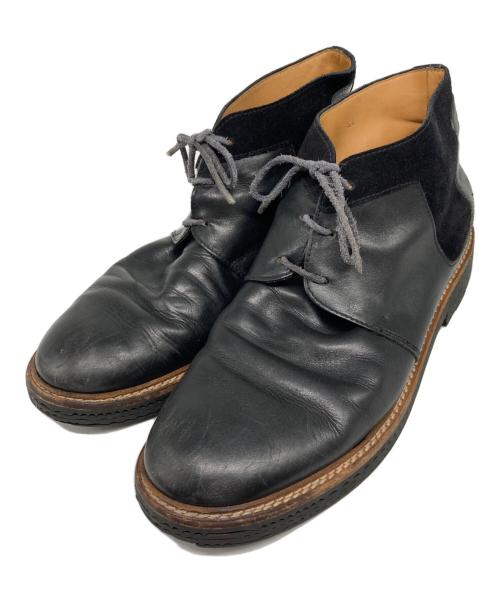 Maison Martin Margiela（メゾンマルタンマルジェラ）Maison Martin Margiela (メゾンマルタンマルジェラ) ホワイトステッチチャッカーブーツ ブラック サイズ:44の古着・服飾アイテム