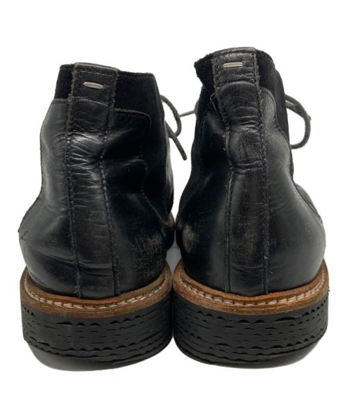 Maison Martin Margiela（メゾンマルタンマルジェラ）Maison Martin Margiela (メゾンマルタンマルジェラ) ホワイトステッチチャッカーブーツ ブラック サイズ:44の古着・服飾アイテム