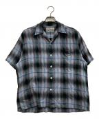 WACKO MARIAワコマリア）の古着「OMBRE CHECK OPEN COLLAR SHIRT S/S」｜ブルー