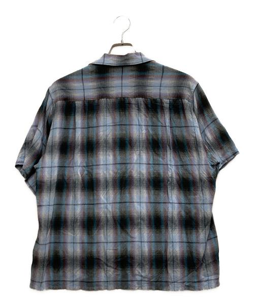 WACKO MARIA（ワコマリア）WACKO MARIA (ワコマリア) OMBRE CHECK OPEN COLLAR SHIRT S/S ブルー サイズ:Ⅿの古着・服飾アイテム
